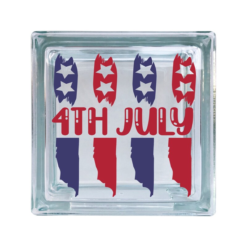 4th Of July Patriotic Vinyl Decal For Glass Blocks, Car, Computer, Wreath, Tile, Frames